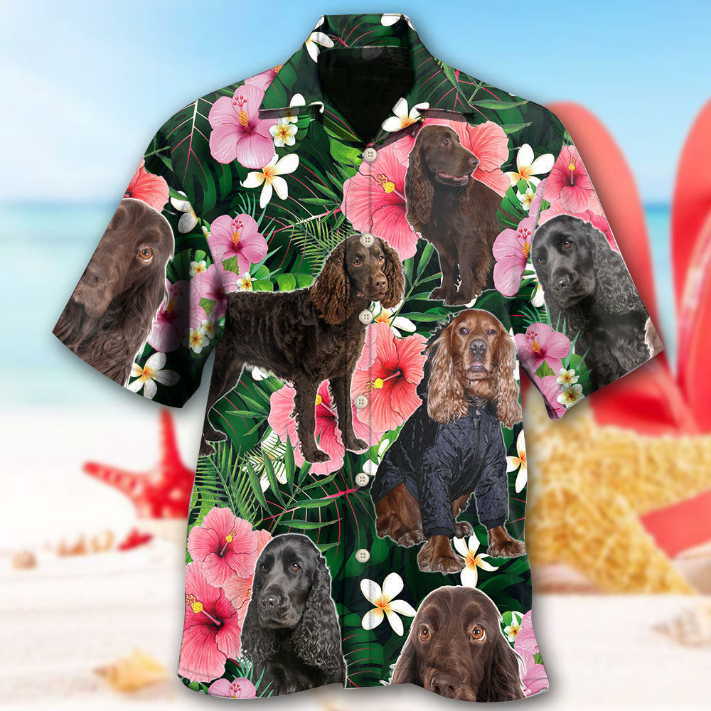 Tropical Boykin Spaniel Dog Hawaiian Shirt For Tropical Holidays, Outdoor Gatherings, And Everyday Comfort
