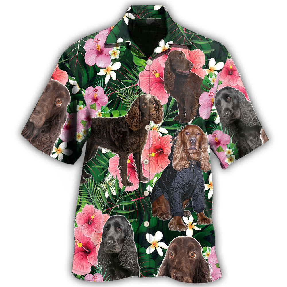 Tropical Boykin Spaniel Dog Hawaiian Shirt For Tropical Holidays, Outdoor Gatherings, And Everyday Comfort