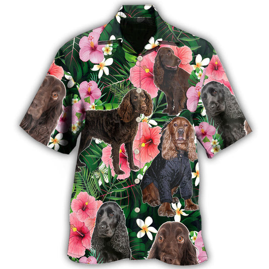 Tropical Boykin Spaniel Dog Hawaiian Shirt For Tropical Holidays, Outdoor Gatherings, And Everyday Comfort