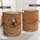 Boykin Spaniel Dog Rattan Texture Laundry Basket For Room Home Organizer