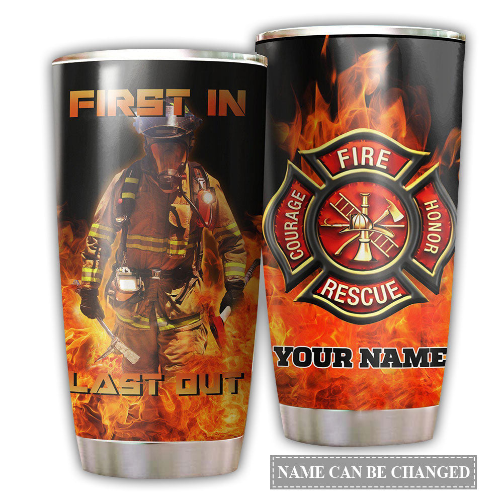 Firefighter Brave Firefighter Personalized 20 Oz Tumbler For Coffee Travel And Daily Drinks