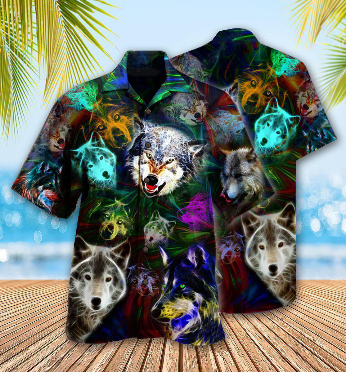 Wolf Brave Wolves Hawaiian Shirt Pattern Detail For Summer Holidays And Outdoor Fun