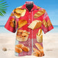 Bread Baking Red Fabric Hawaiian Shirt For Summer Vacation, Beach Travel, And Casual Wear