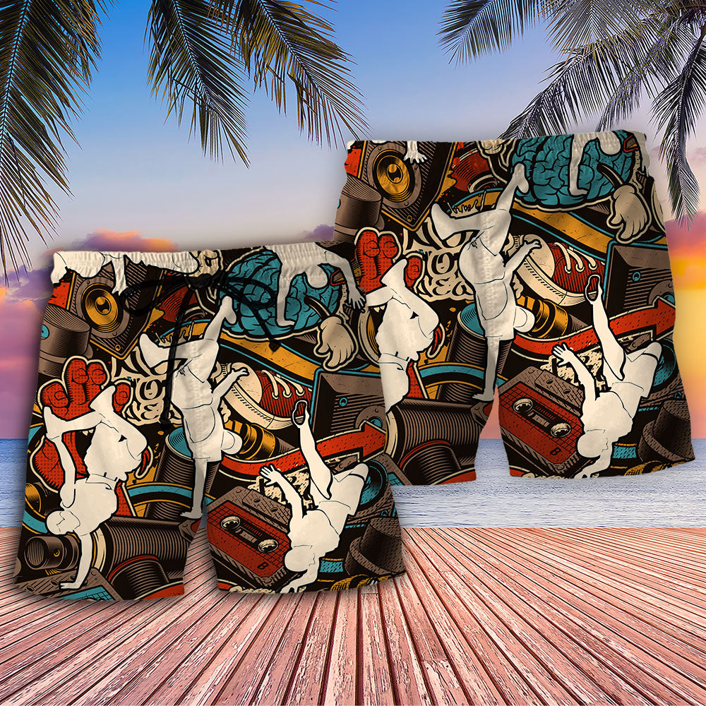 Break Dance Cool Urban Beach Shorts For Summer Vacation And Coastal Travel