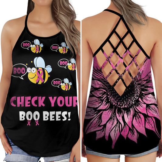 Breast Cancer Awareness Check Yourself Hollow Tank Top For Community Events And Positive Support