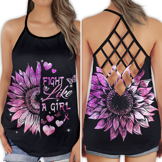 Breast Cancer Awareness Strength And Support Hollow Tank Top For Community Events And Positive Support