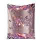 Breast Cancer Awareness Butterfly Flannel Blanket For Cozy Bedroom Sofa Decor