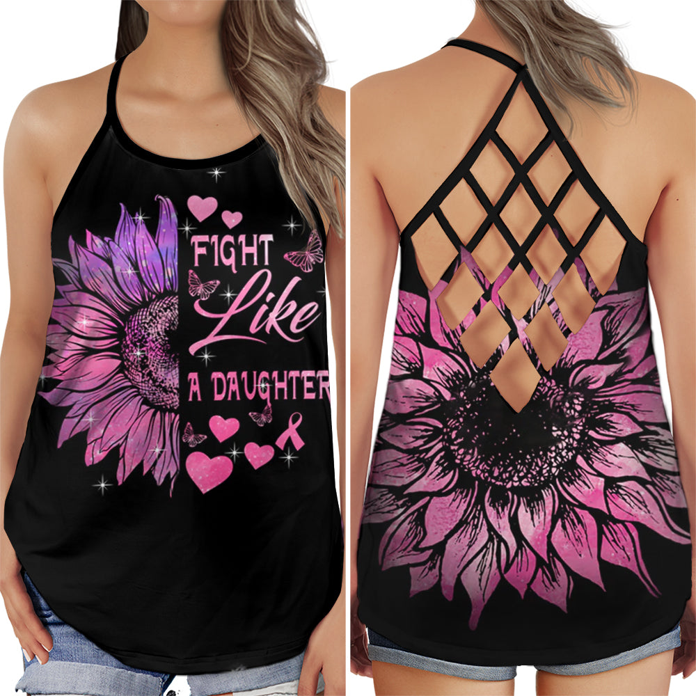 Breast Cancer Awareness Fight Like A Daughter Hollow Tank Top For Community Events And Positive Support