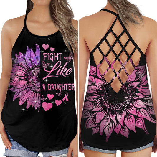 Breast Cancer Awareness Fight Like A Daughter Hollow Tank Top For Community Events And Positive Support