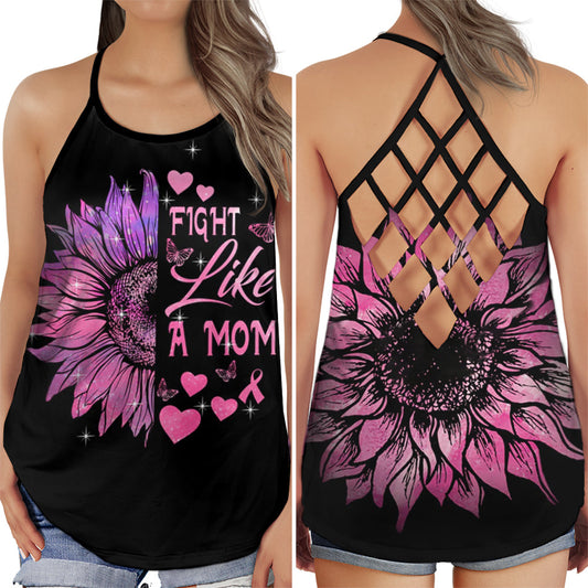 Breast Cancer Awareness Fight Like A Mom Hollow Tank Top For Community Events And Positive Support