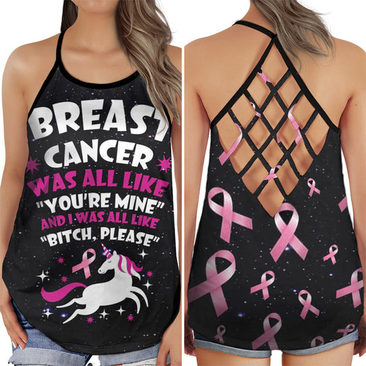 Breast Cancer Awareness Meaningful Pink Ribbon Hollow Tank Top For Community Events And Positive Support
