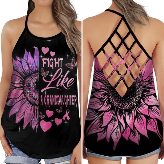 Breast Cancer Awareness Fight Like A Granddaughter Hollow Tank Top For Community Events And Positive Support