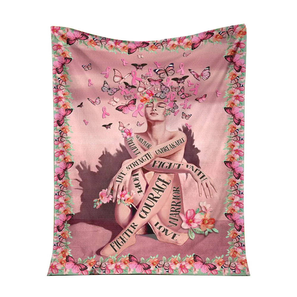 Breast Cancer Survivor Awareness Flannel Blanket For Cozy Bedroom Sofa Decor