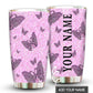 Breast Cancer Butterfly Love Pink Personalized 20 Oz Tumbler For Coffee Travel And Daily Drinks