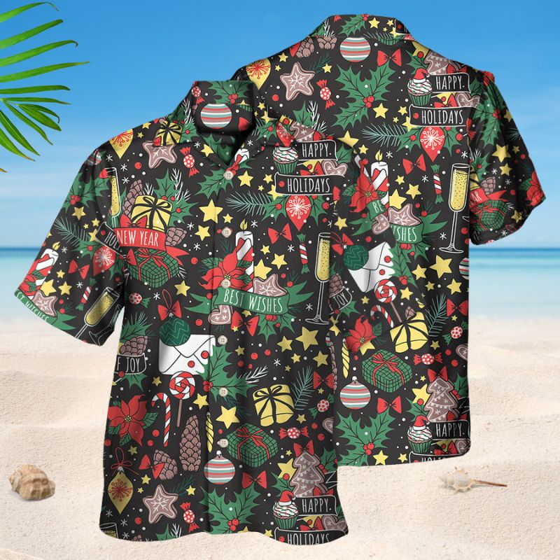Breast Cancer Christmas Hawaiian Shirt For Beach Days, Summer Outings, And Thoughtful Gift Giving