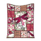 Breast Cancer Faith Hope Love Dragon Floral Flannel Blanket For Cozy Bedroom Sofa Decor