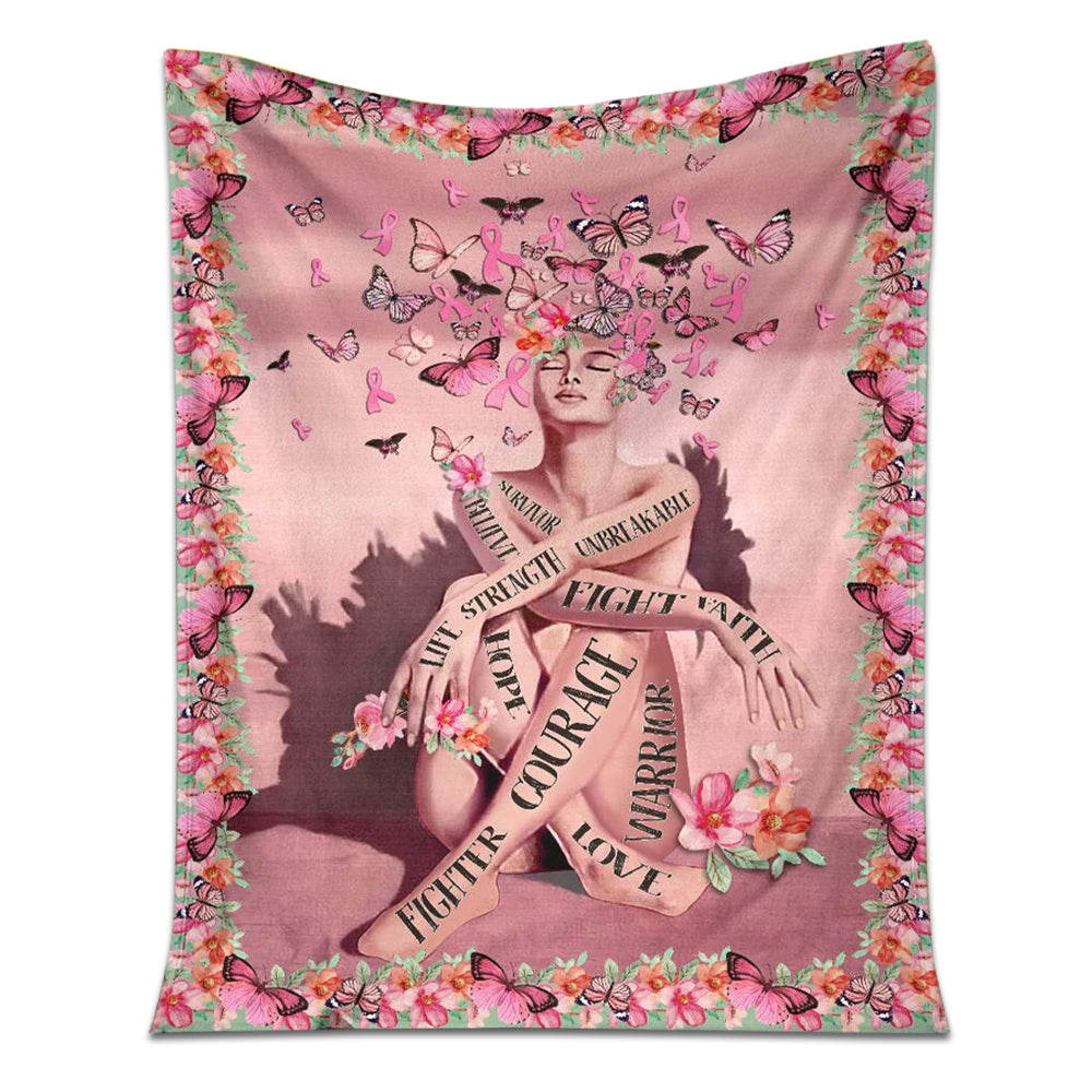 Breast Cancer Survivor Awareness Flannel Blanket For Cozy Bedroom Sofa Decor
