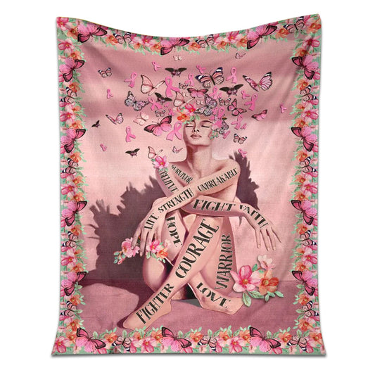 Breast Cancer Survivor Awareness Flannel Blanket For Cozy Bedroom Sofa Decor