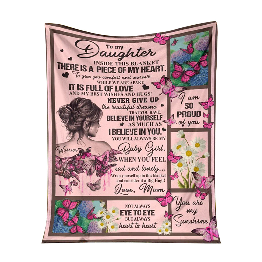 Breast Cancer Awareness Butterfly Flannel Blanket For Cozy Bedroom Sofa Decor