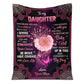 Breast Cancer To My Daughter Breast Cancer Awareness Flannel Blanket For Cozy Bedroom Sofa Decor
