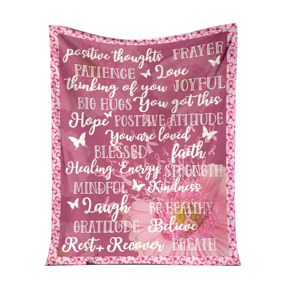 Breast Cancer Warrior Breast Cancer Awareness Flannel Blanket For Cozy Bedroom Sofa Decor
