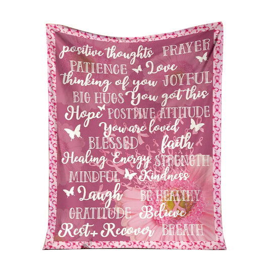 Breast Cancer Warrior Breast Cancer Awareness Flannel Blanket For Cozy Bedroom Sofa Decor
