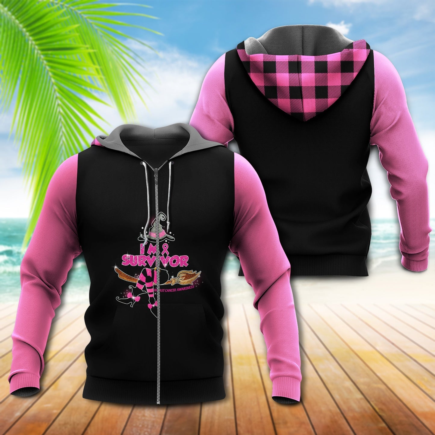 Breast Cancer Survivor Witch Hoodie For Advocacy Events Daily Outfits And Encouraging Gift Giving