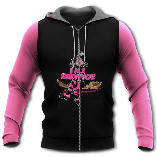 Breast Cancer Survivor Witch Hoodie For Advocacy Events Daily Outfits And Encouraging Gift Giving