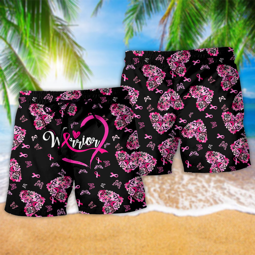 Breast Cancer Warrior Beach Shorts Pattern Detail For Poolside Fun And Warm Weather Wardrobe