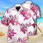 Floral Tropical Breast Cancer Pattern Hawaiian Shirt For Tropical Holidays, Outdoor Gatherings, And Everyday Comfort
