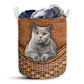 Small Size Cat British Shorthair Cat Rattan Texture Laundry Basket For Bathroom Bedroom Storage