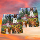Brittany Spaniel Scenic Landscape Beach Shorts For Summer Vacation And Coastal Travel
