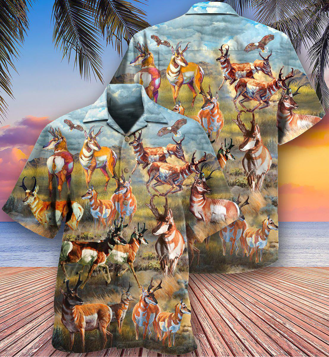 Deer Hawaiian Shirt With All Over Print For Tropical Getaways Outdoor Fun And Everyday Wear