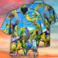 Elegant Budgie Landscape Hawaiian Shirt For Resort Trips, Coastal Parties, And Warm Weather Style