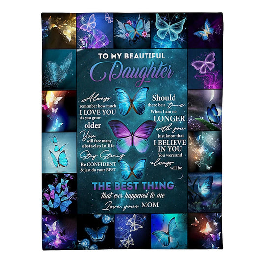 Butterfly Remember How Much I Love You Flannel Blanket For Cozy Bedroom Sofa Decor