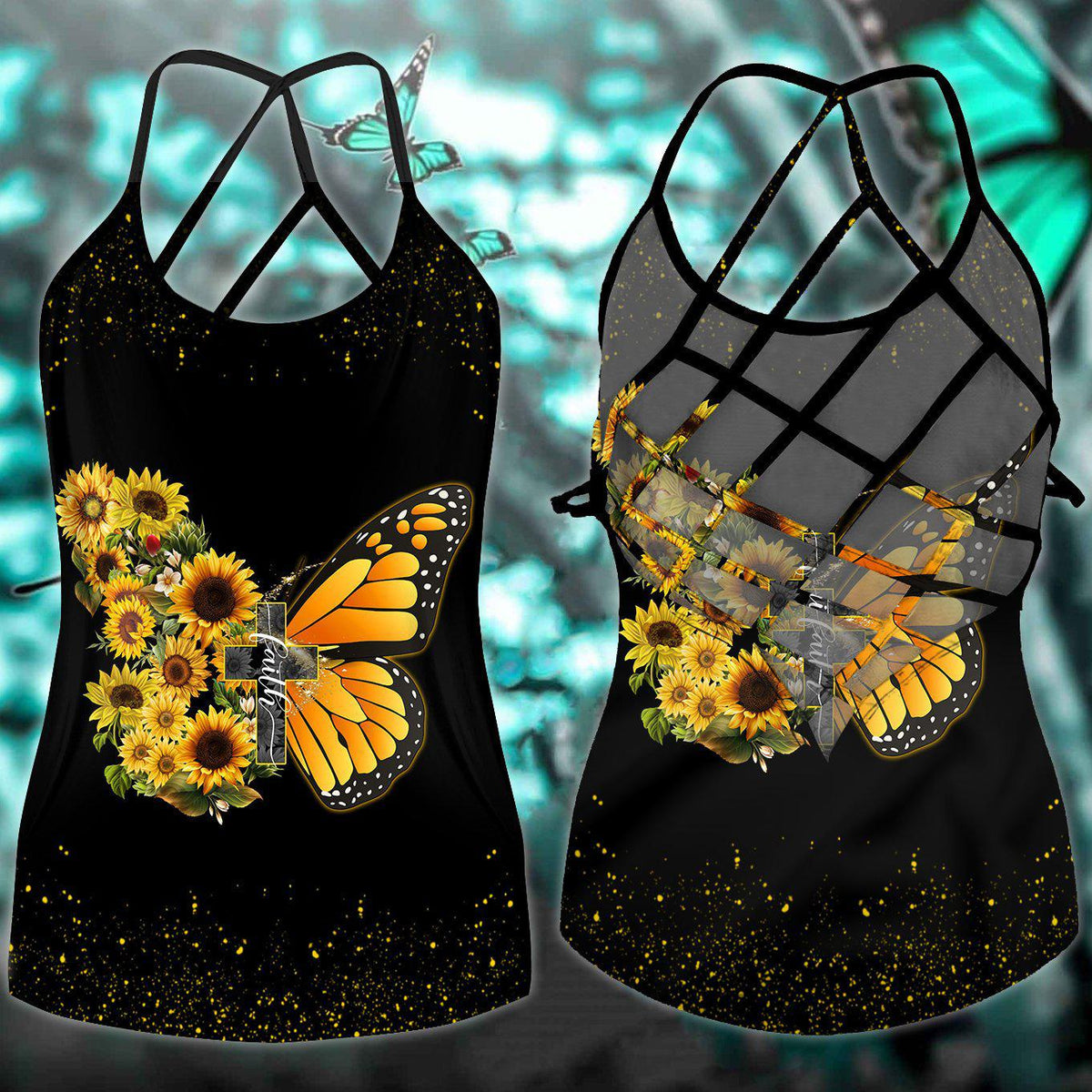 Butterfly Beautiful Everyday Hollow Tank Top For Yoga Practice And Summer Outings