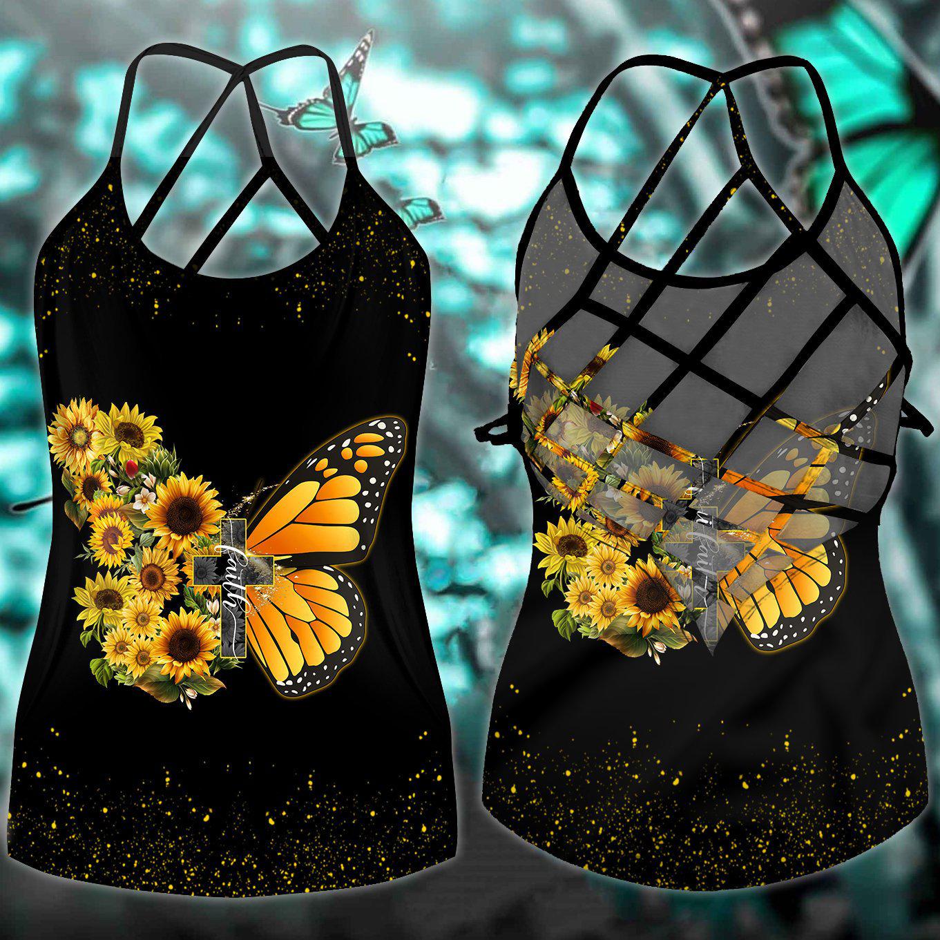 Butterfly Beautiful Everyday Hollow Tank Top For Yoga Practice And Summer Outings