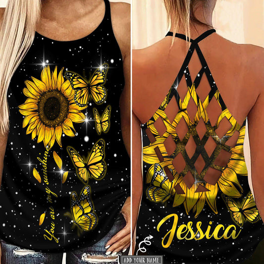 Butterfly Beautiful Everyday Name Hollow Tank Top For Yoga Practice And Summer Outings