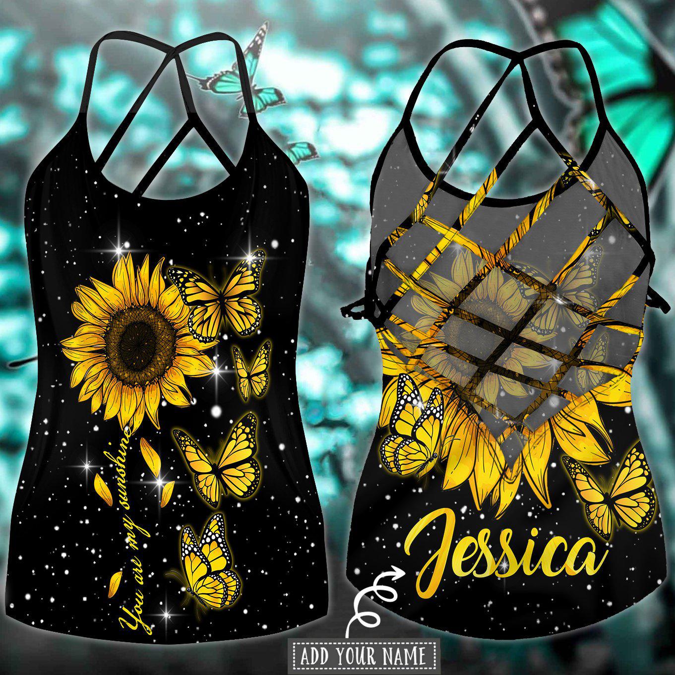 Butterfly Beautiful Everyday Name Hollow Tank Top For Yoga Practice And Summer Outings