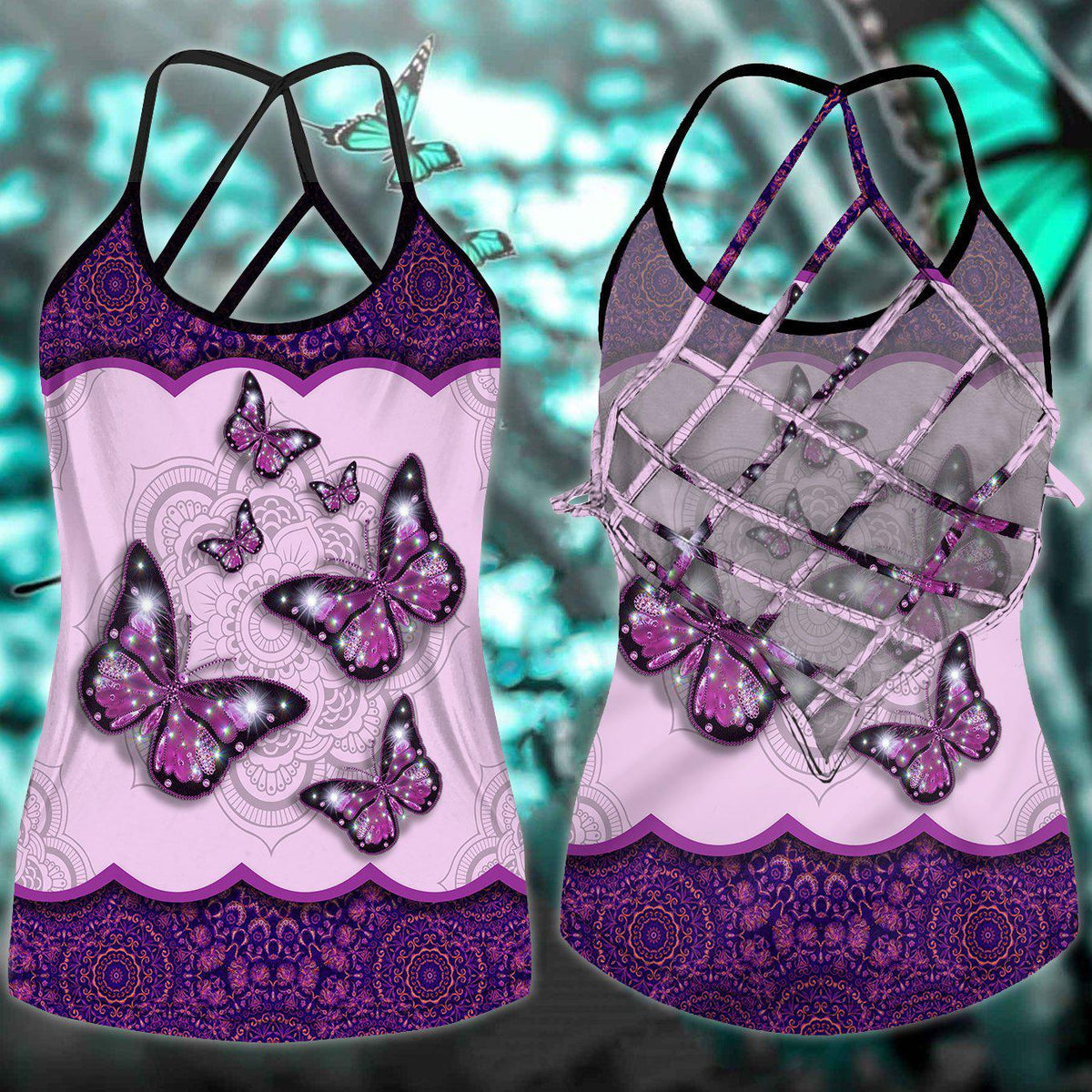 Butterfly Beautiful Everyday Hollow Tank Top For Workout Classes And Daily Comfort