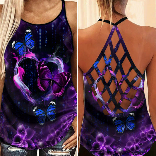 Butterfly Beautiful Everyday Hollow Tank Top For Outdoor Events And Casual Styling