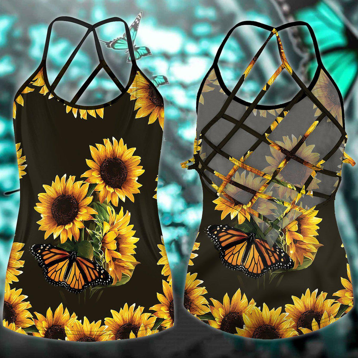 Butterfly Beautiful Everyday Hollow Tank Top For Yoga Workouts And Vacation Wear