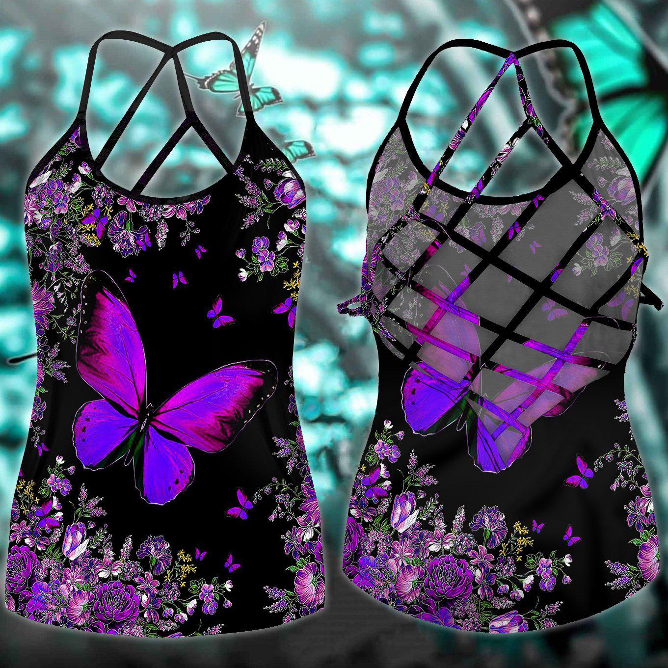 Butterfly Beautiful Everyday Hollow Tank Top For Active Days And Festival Wear