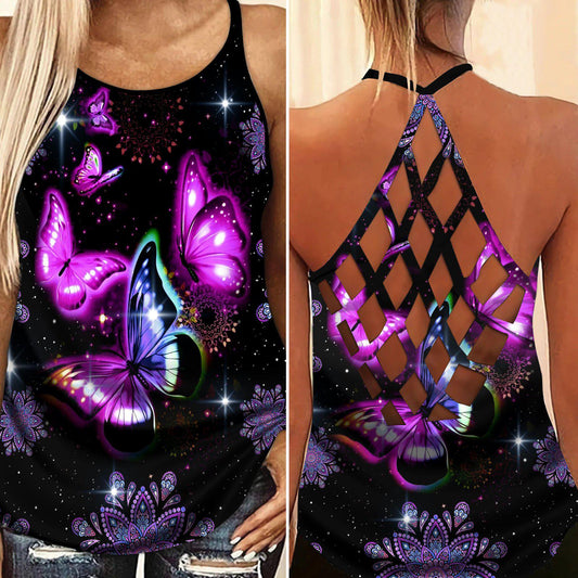 Butterfly Beautiful Everyday Hollow Tank Top For Summer Travel And Relaxed Outfits