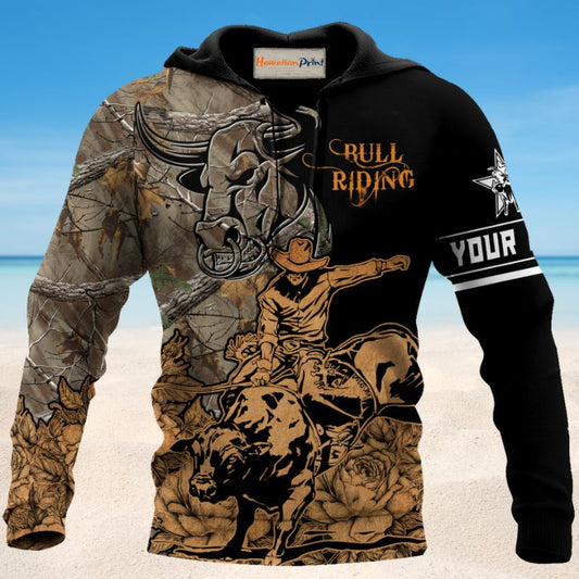 Strong Bull Riding Personalized Hoodie For Comfortable Daily Outfits Holidays And Casual Wear