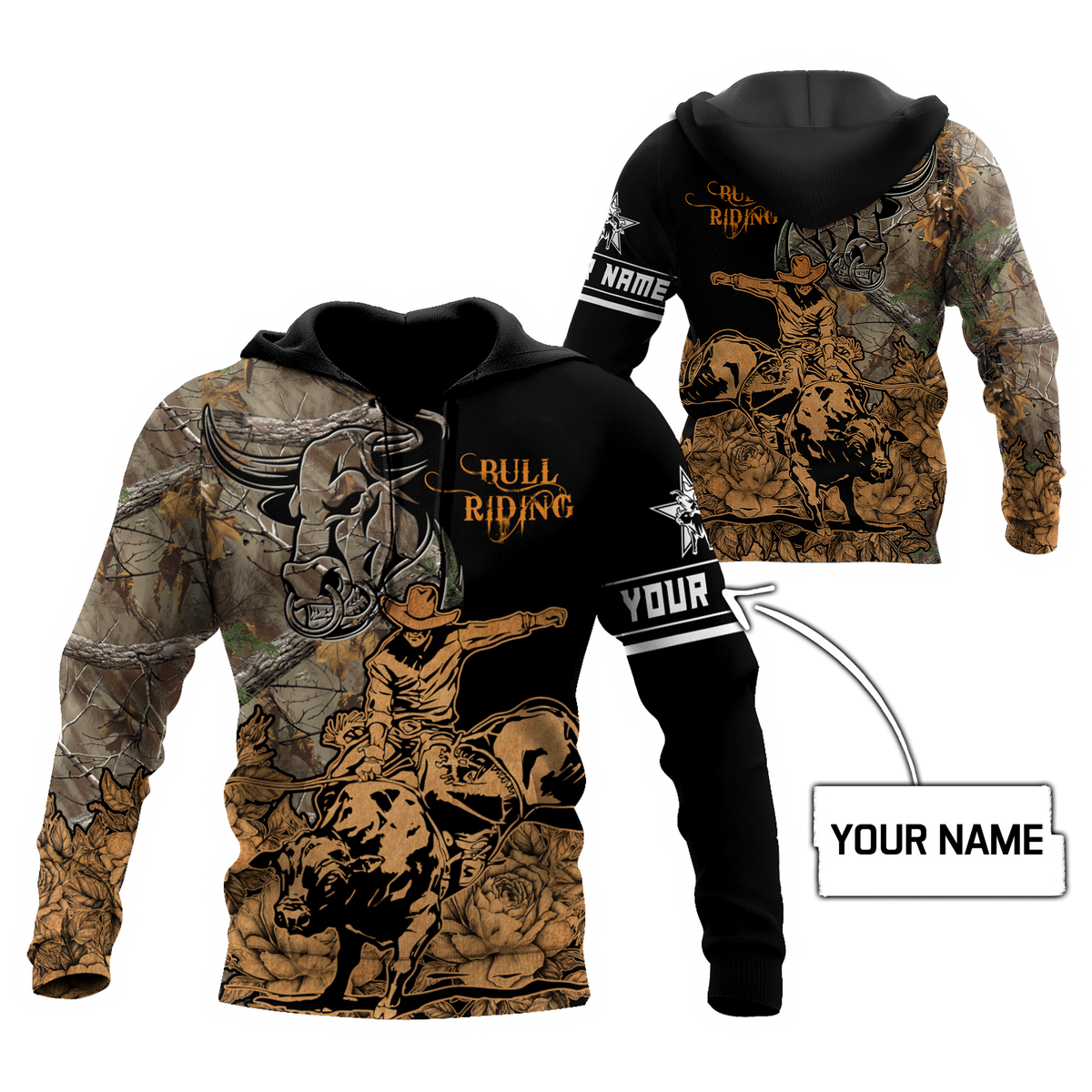 Strong Bull Riding Personalized Hoodie For Comfortable Daily Outfits Holidays And Casual Wear