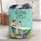Bulldog And Bath Soap Laundry Basket For Room Home Organizer