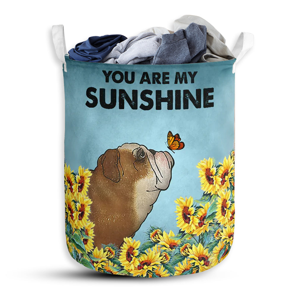 Small Size Bulldog Are My Sunshine Laundry Basket For Bathroom Bedroom Storage