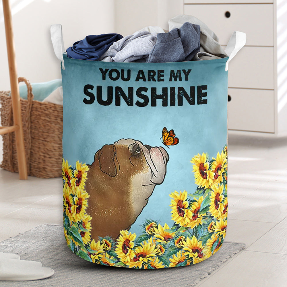 Bulldog Are My Sunshine Laundry Basket For Room Home Organizer