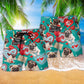 Bulldog Valentine Love Cute Beach Shorts Print Detail For Beach Activities And Vacation Wear